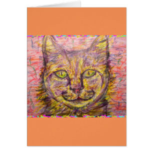 Cartão gato ensolarado