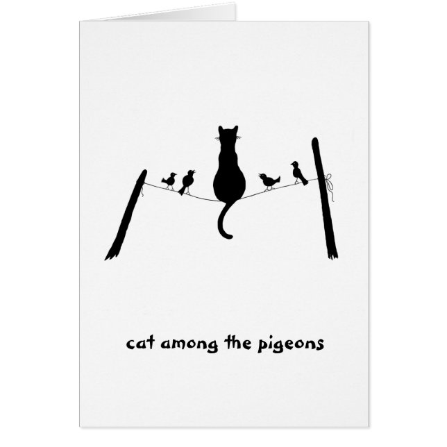 Cartão Gato entre os pombos (Frente)