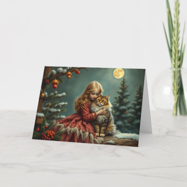 Cartão Gato Festivo (Frente)