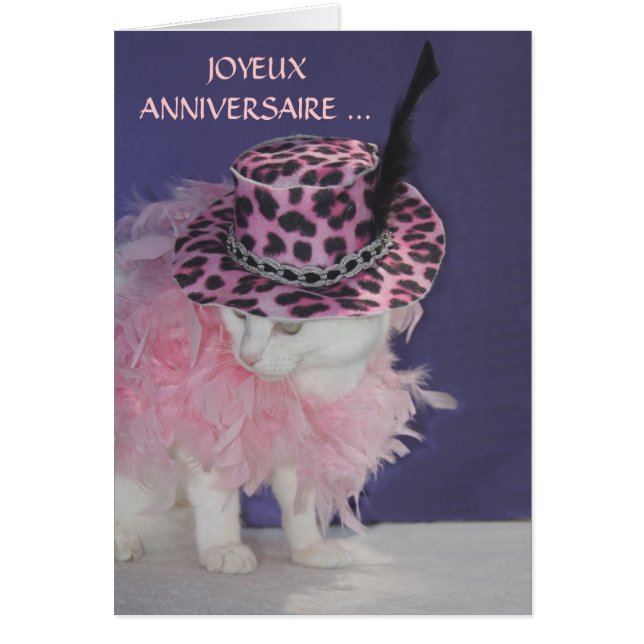 Cartão Gato francês customizável/gatinho (Frente)