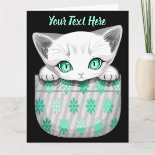 Cartão Gato, Gato, Gato e Playaking de uma Bolsa