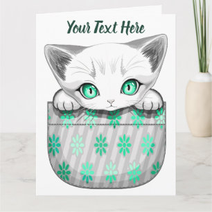 Cartão Gato, Gato, Gato e Playaking de uma Bolsa