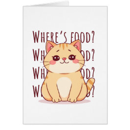 Cartão Gato Gengibre Faminto