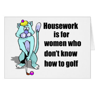 Cartão Gato Golfing