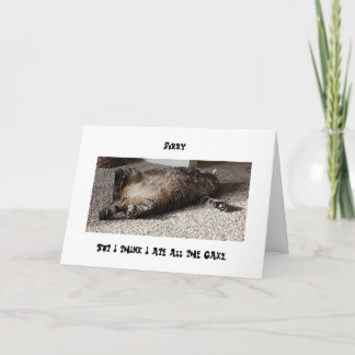 Cartão Gato gordo comeu o bolo de aniversário!