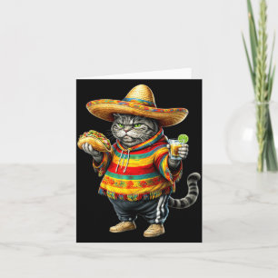 Cartão Gato Gordo Engraçado Cinco De Mayo Gatinho Gordo G
