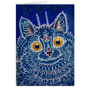 Cartão Gato gótico por Louis Wain