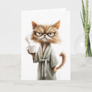 Cartão Gato Grumpy Precisa De Café