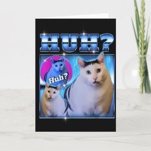 Cartão Gato Huh Gato Engraçado Meme Gato Estranho Contraf