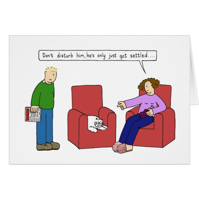 Cartão Gato Humor Cartoon (Frente Horizontal)