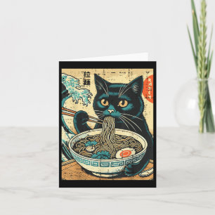 Cartão Gato Japonês Ramen Excelente Wave Vintage Art Comi