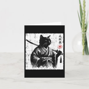 Cartão Gato Japonês Samurai Tai Chi Ninja Arte Homens Rap