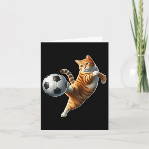 Cartão Gato Jogando Futebol Costume Proprietário de Gatos
