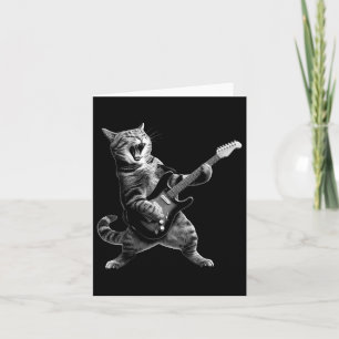 Cartão Gato Jogando Violão Rock E Roll Rock Star Para Hom