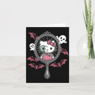 Cartão Gato kawaii fofo assustador abóbora fantasma hallo
