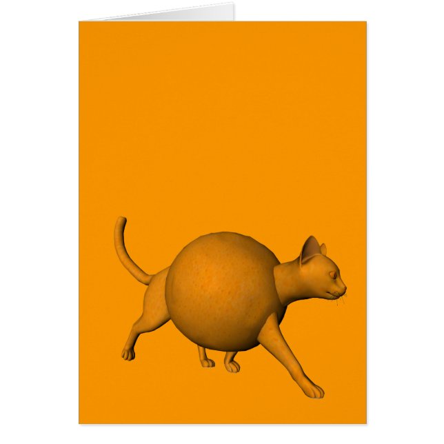 Cartão Gato Laranja Engraçado (Frente)