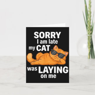 Cartão Gato Laranja Engraçado Desculpe Atrasado Gato Esta