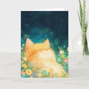 Cartão Gato Laranja Soneca Tranquila