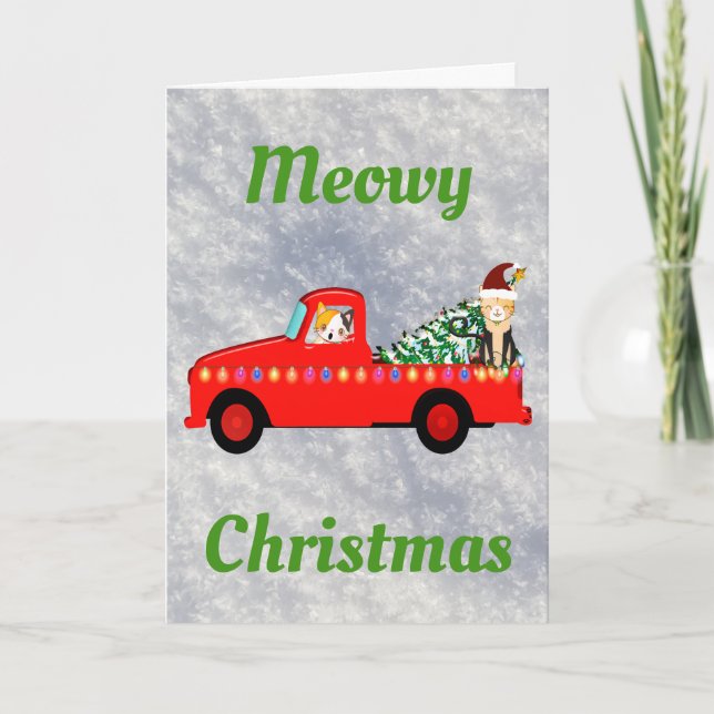 Cartão Gato Legal e Feliz Natal (Frente)