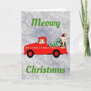 Cartão Gato Legal e Feliz Natal