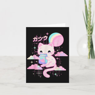 Cartão Gato Leite Morango Anime 90 Japonês Gato Japão