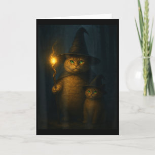 Cartão Gato Mago Estranho Divertido Meme de Gato de Hallo