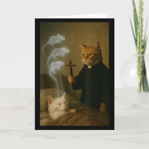 Cartão Gato Mago Meme Gato Exorcismo Rato Divertido Fanta