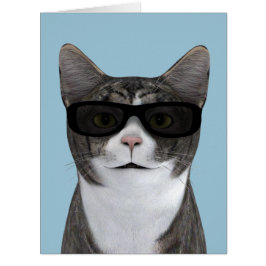Cartão Gato Mais Legal Com Óculos De Sol Pretos