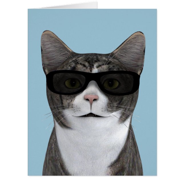 Cartão Gato Mais Legal Com Óculos De Sol Pretos (Frente)