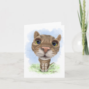 Cartão Gato Malhado Engraçado Cartoon