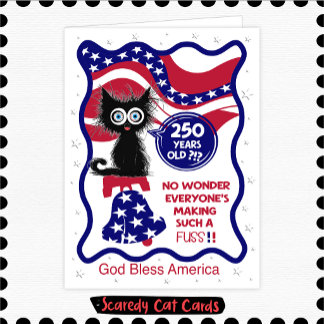 Cartão Gato Medroso "250º" 4 de Julho