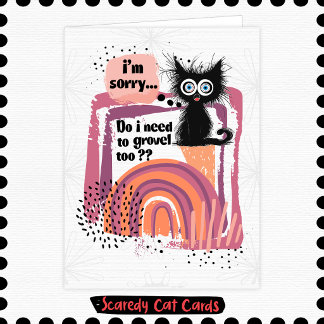 Cartão Gato Medroso Desculpe
