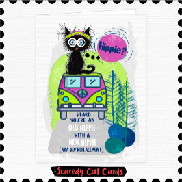 Cartão Gato Medroso "Hippie" Melhoras