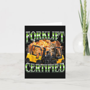 Cartão Gato Meme de Empilhadeira Certificado nos Anos 90