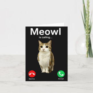 Cartão Gato Meowl Chamando Coruja Cursed Internet Engraça