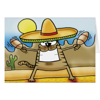 Cartão Gato mexicano do Sombrero