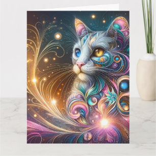 Cartão Gato Místico-Adicione sua mensagem especial