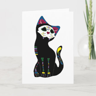 Cartão 'Gato Muerto' Dia De Los Muertos Cat