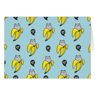 Cartão Gato na banana