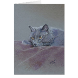 Cartão Gato na cobertura, apenas relaxando, belas artes