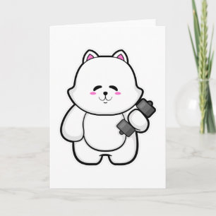 Cartão Gato na Malhação com Dumbbell