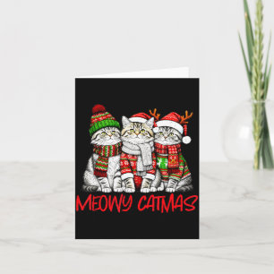Cartão Gato Natalino Meow Engraçado Camiseta Feia Natal G