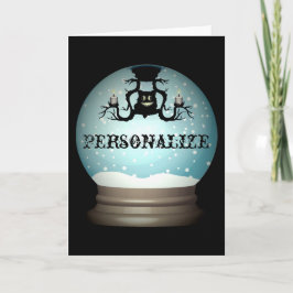 Cartão Gato negro cai mais candelabro do outono