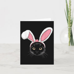 Cartão Gato Negro Com Olhos Coelhinhos Garotas Páscoas Bo