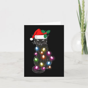 Cartão Gato Negro e Bonito Frio de Natal Gato Lover Chris