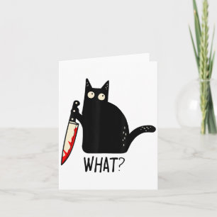 Cartão Gato Negro Engraçado Que... Segurando Homens Maldi