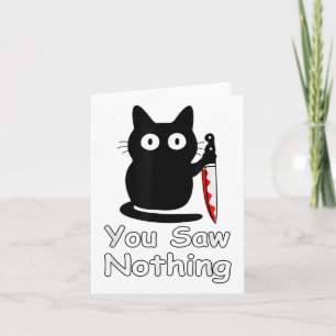 Cartão Gato Negro Halloween Você Não Viu Nada