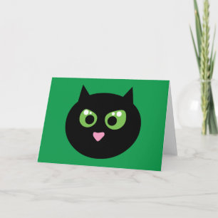 Cartão Gato Negro Irritado