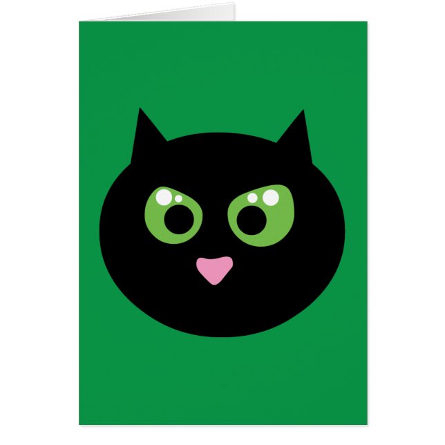 Cartão Gato Negro Irritado (Frente)