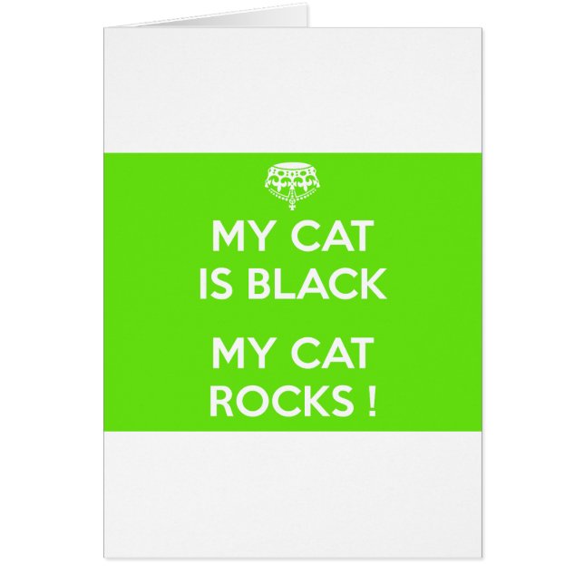 Cartão Gato negro rocha (Frente)